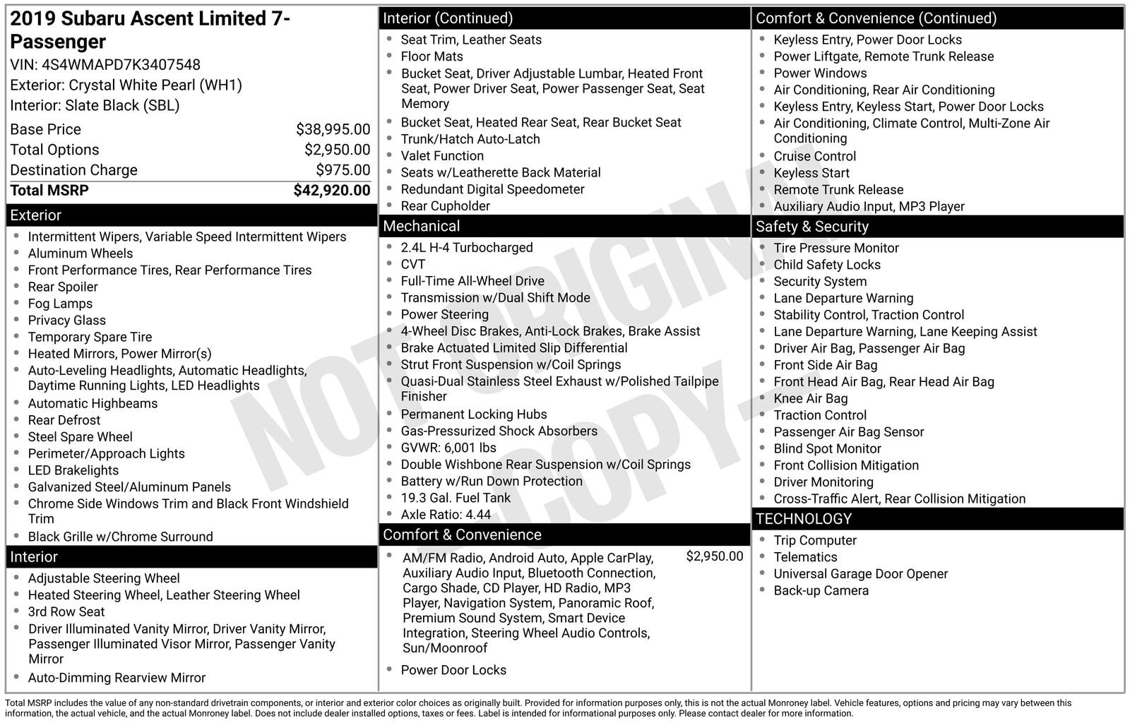 Thumbnail: 2019 Subaru Ascent - 36