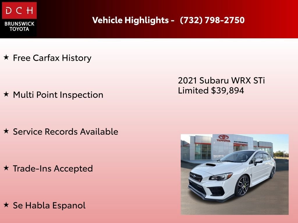 Used 2021 Subaru WRX STI Limited w/Wing Sedan