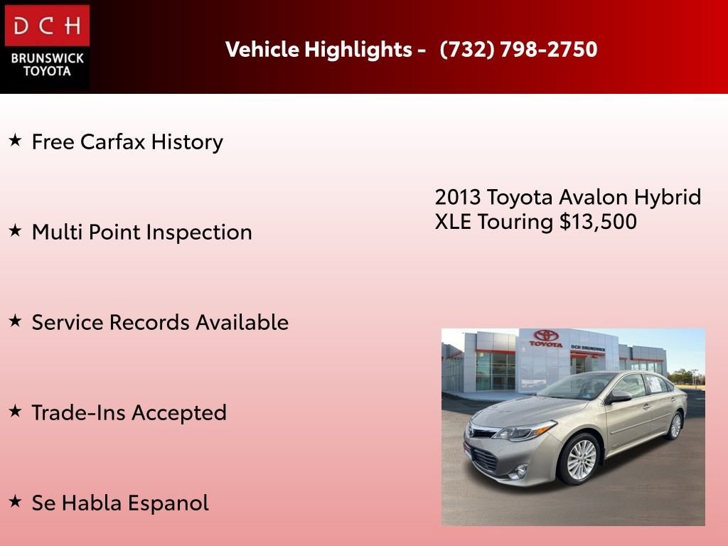 Used 2013 Toyota Avalon Hybrid XLE Touring Sedan