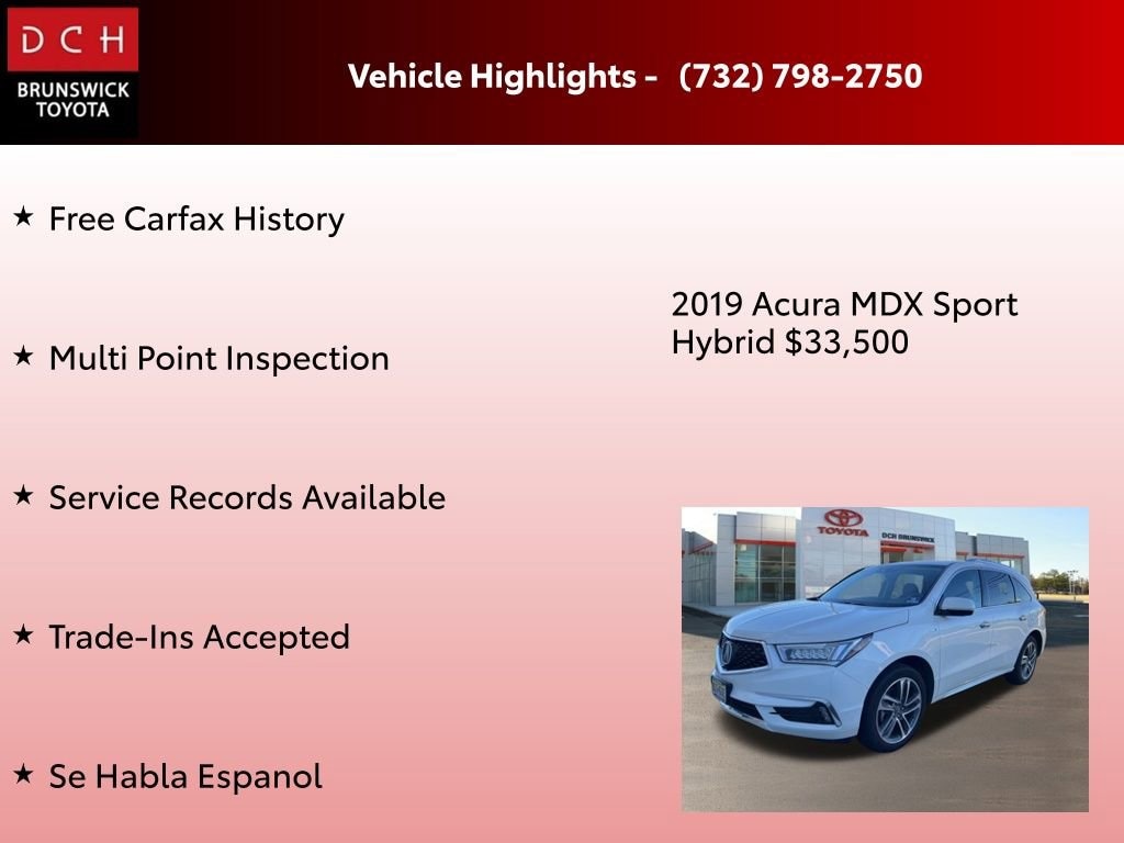 Used 2019 Acura MDX Sport Hybrid 3.0L w/Advance Package SUV