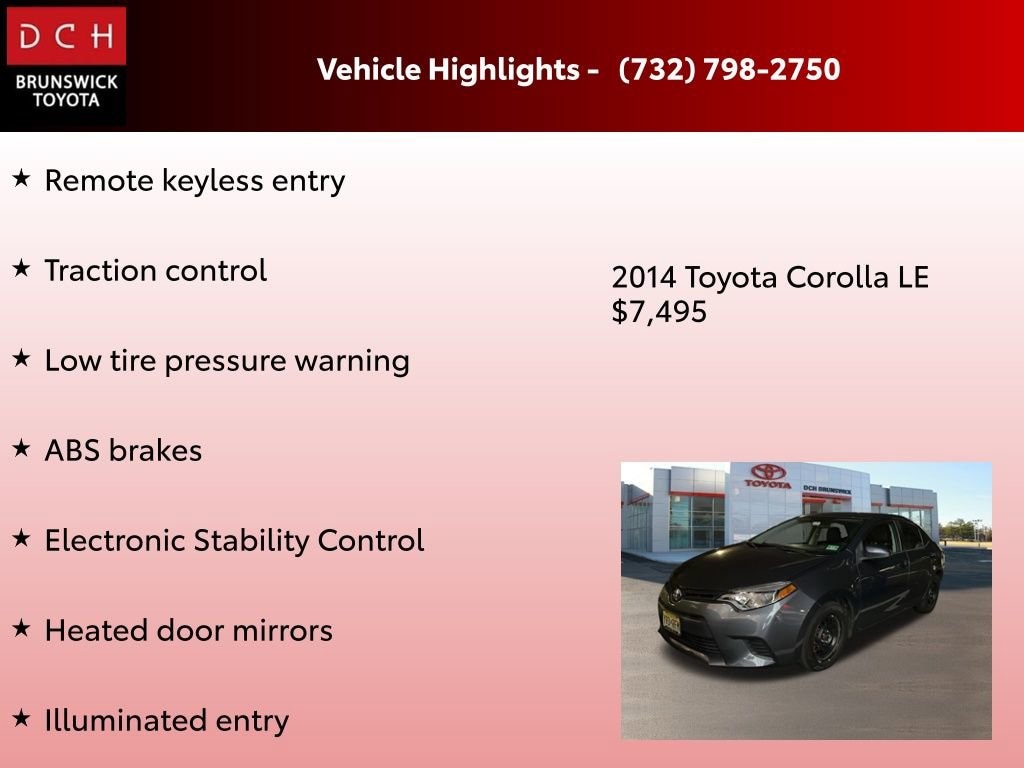 Used 2014 Toyota Corolla LE Sedan