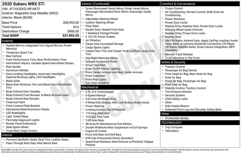 Thumbnail: 2020 Subaru WRX - 36