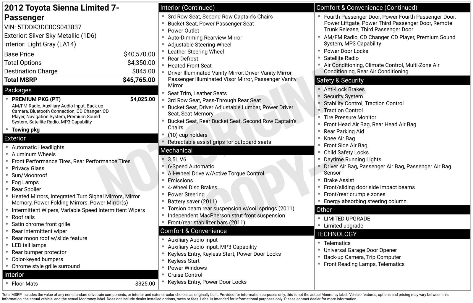 Thumbnail: 2012 Toyota Sienna - 32