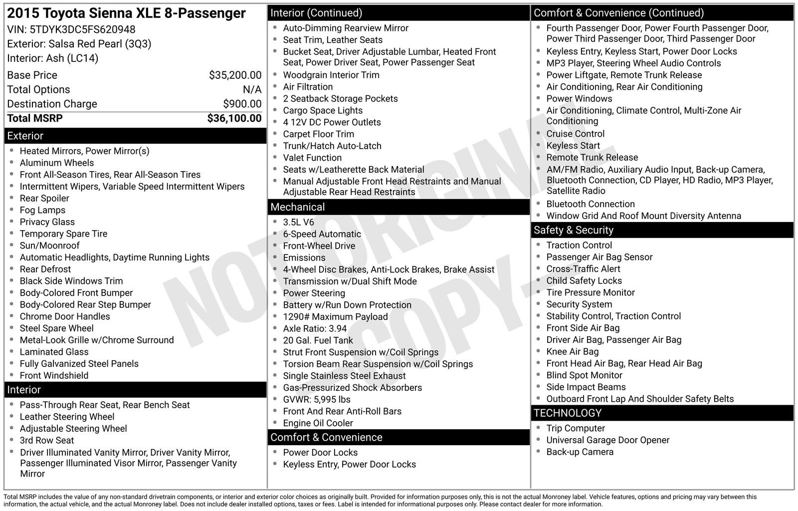 Thumbnail: 2015 Toyota Sienna - 17