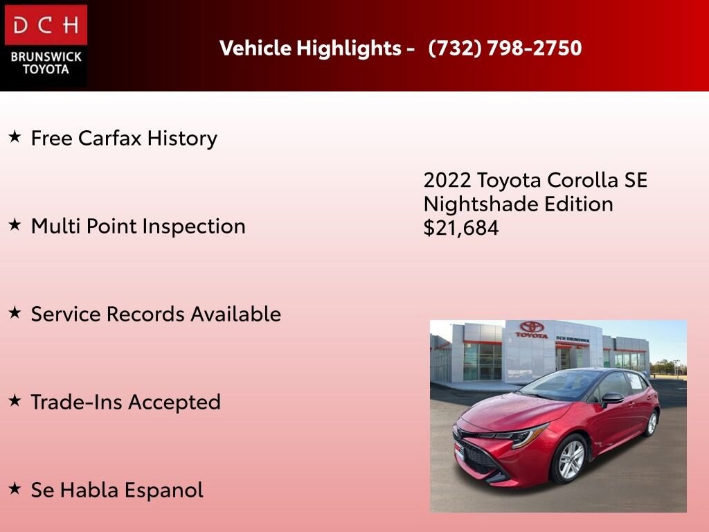 Used 2022 Toyota Corolla Hatchback SE Hatchback