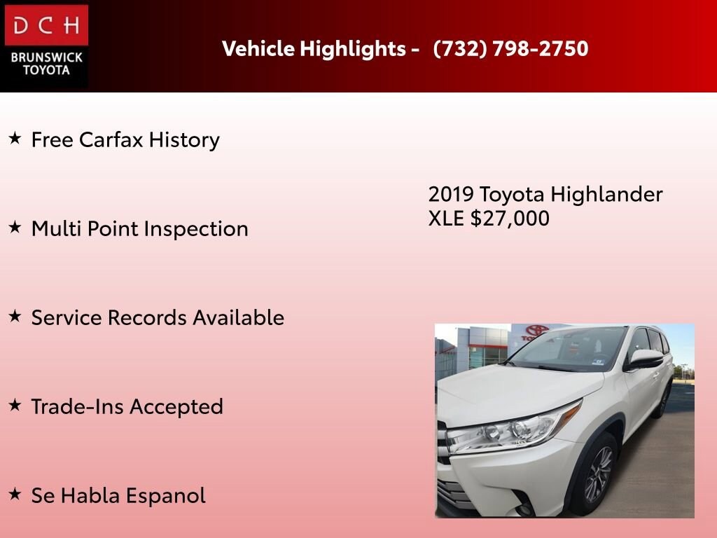 Used 2019 Toyota Highlander XLE V6 SUV