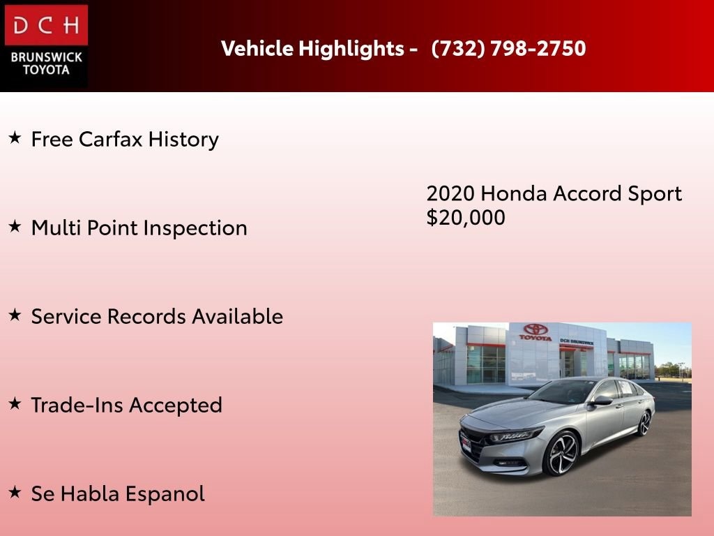 Used 2020 Honda Accord Sport 1.5T Sedan