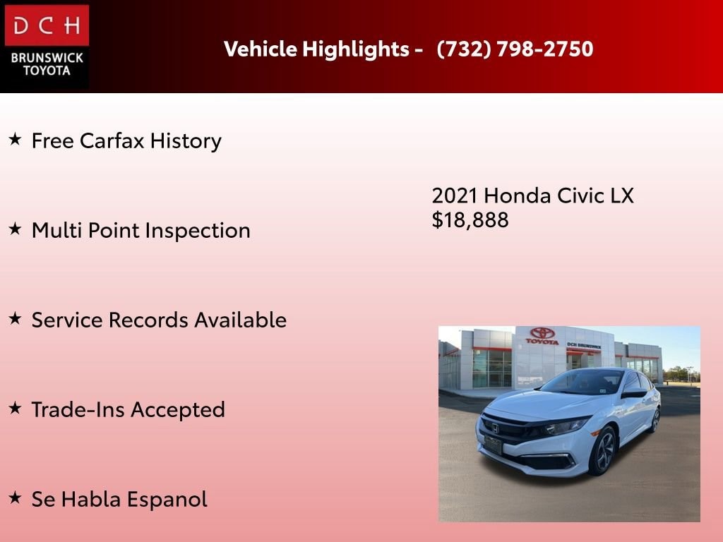 Used 2021 Honda Civic LX Sedan