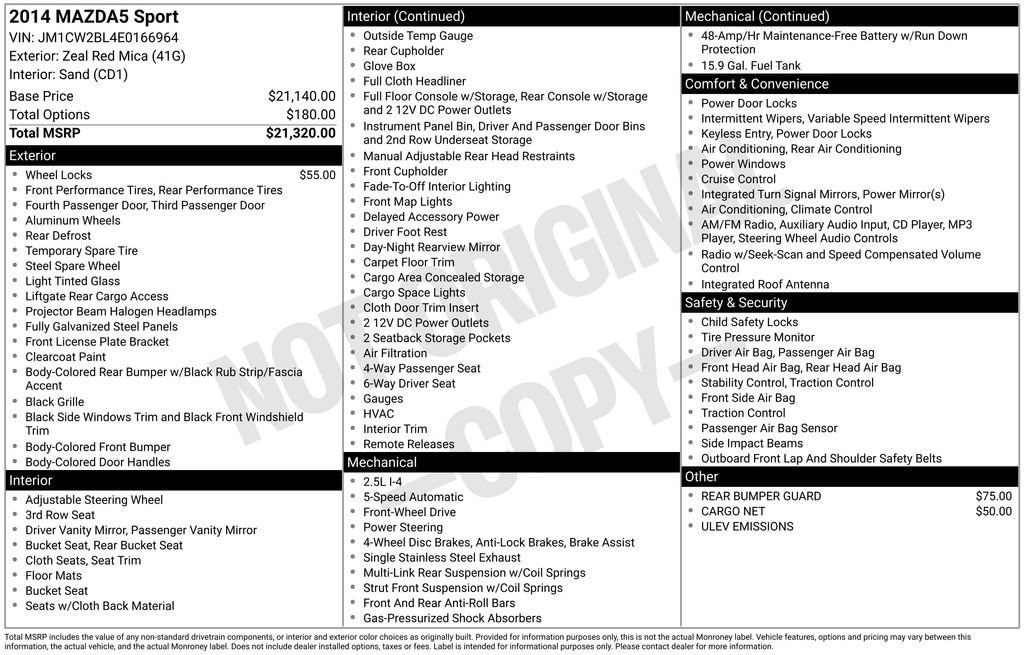 Thumbnail: 2014 Mazda Mazda5 - 13