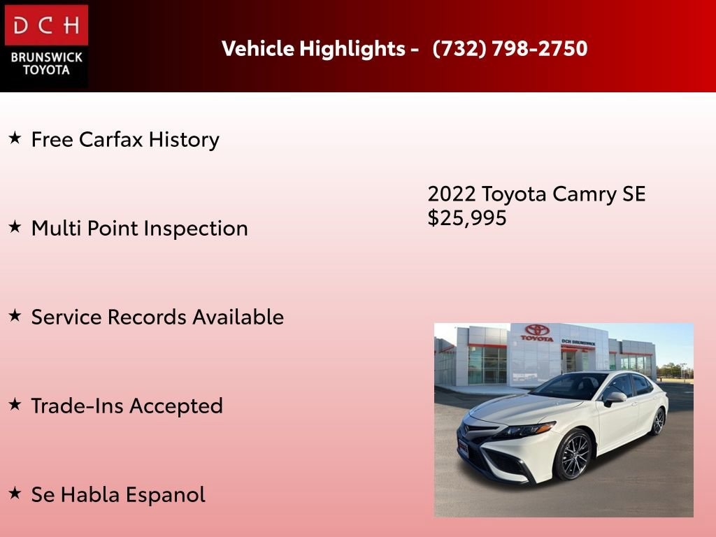 Used 2022 Toyota Camry SE Sedan