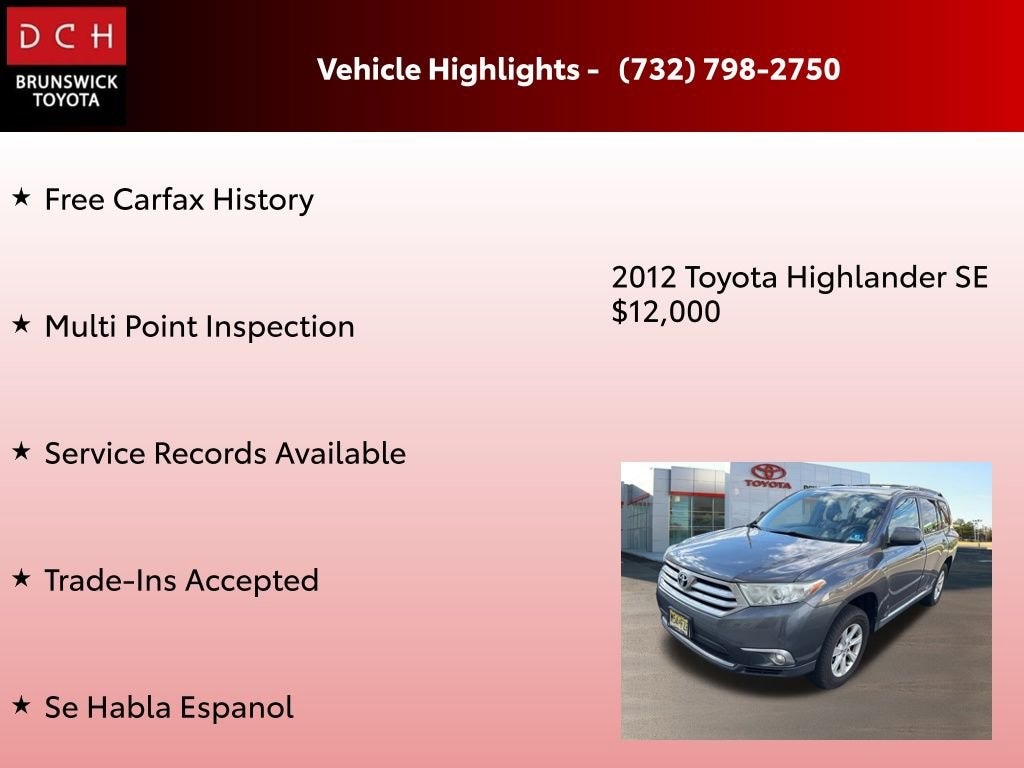 Used 2012 Toyota Highlander SE V6 AWD SUV