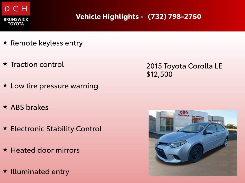 Used 2015 Toyota Corolla LE Sedan