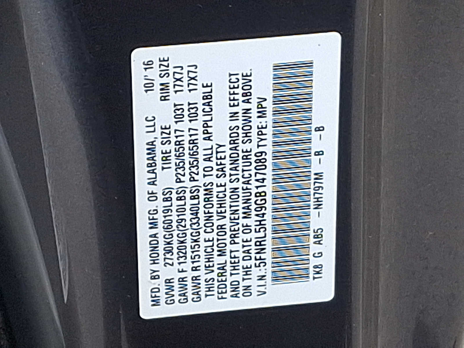 Thumbnail: 2016 Honda Odyssey - 29