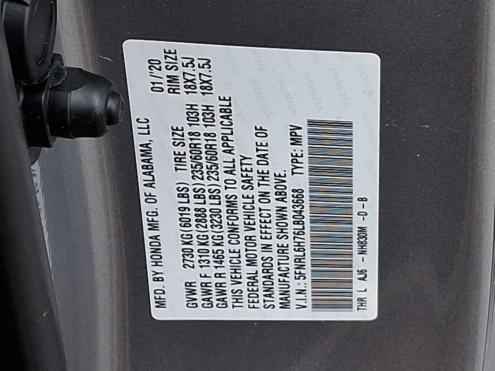 Thumbnail: 2020 Honda Odyssey - 31