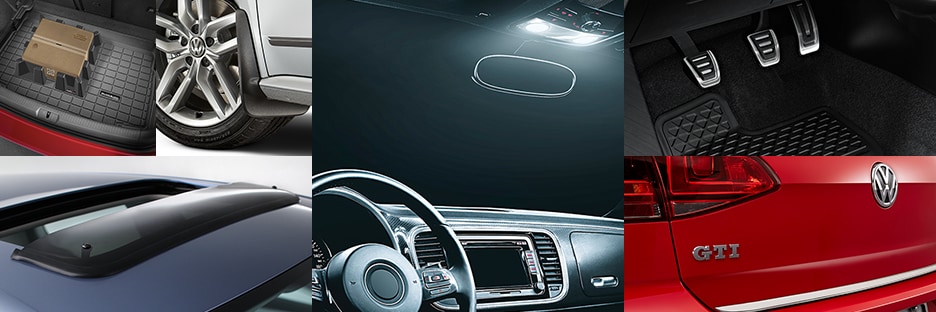 A collage of available Volkswagen Accessories