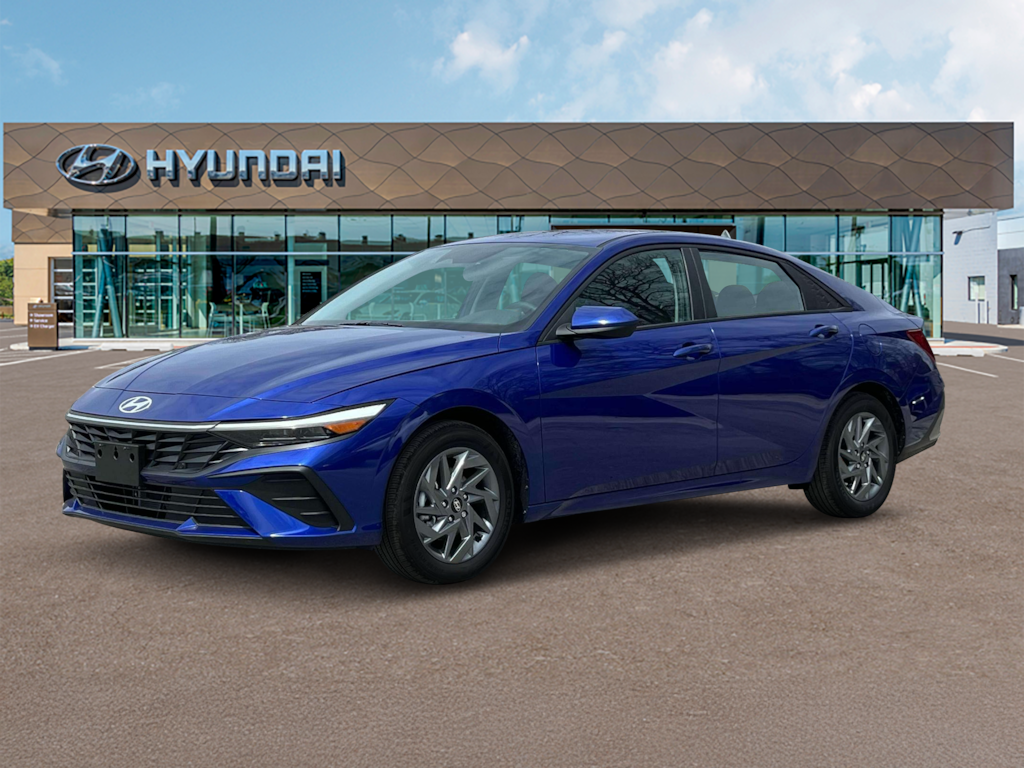 New 2025 Hyundai Elantra Hybrid Blue Sedan