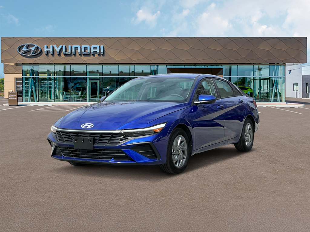 New 2025 Hyundai Elantra Hybrid Blue Sedan
