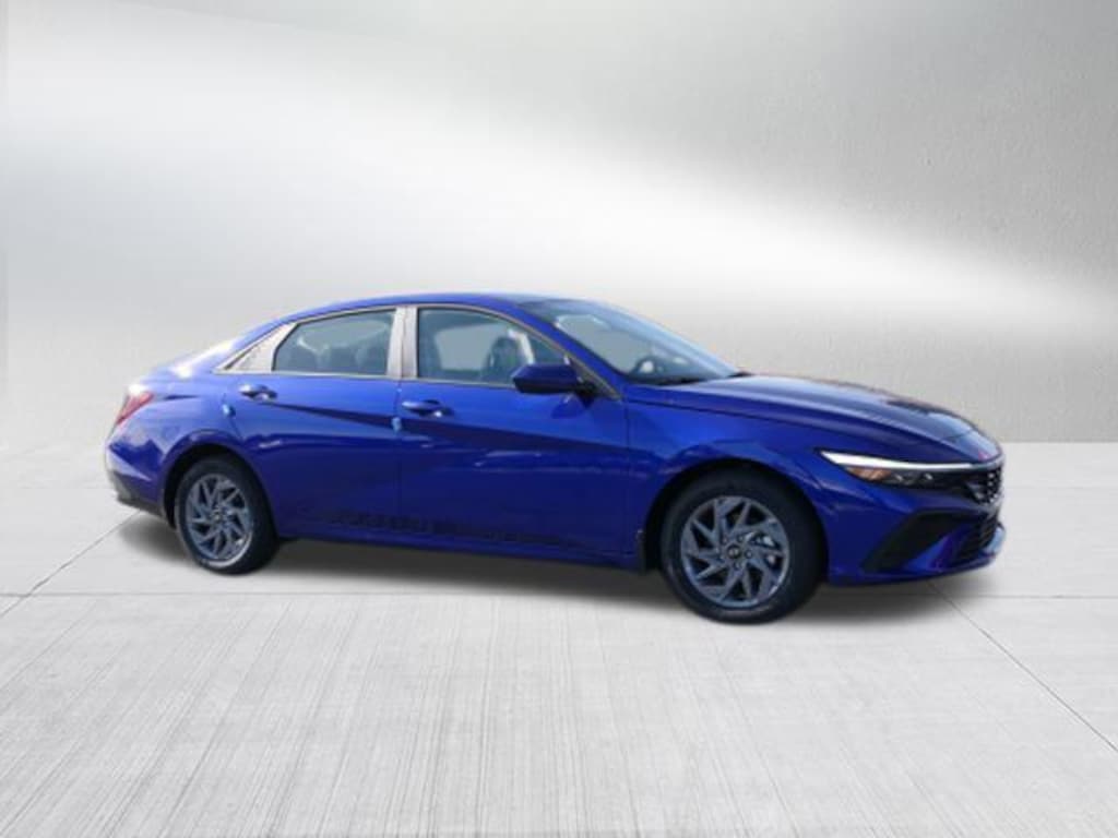 New 2026 Hyundai Elantra Hybrid Blue Sedan