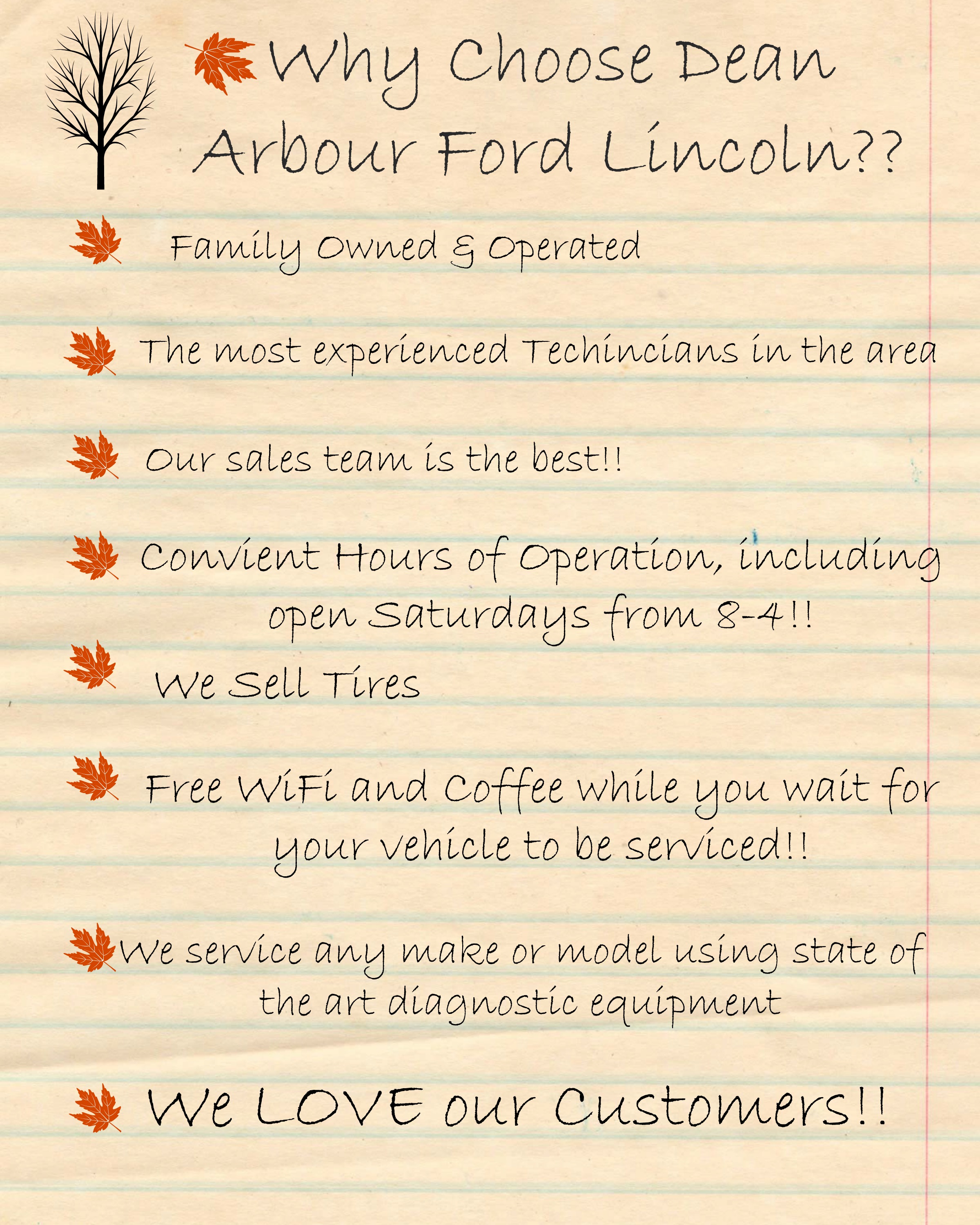 Dean Arbour Ford >> Why Choose Us Dean Arbour Ford Lincoln Dean Arbour Ford >> Why Choose Us Dean Arbour Ford Lincoln
