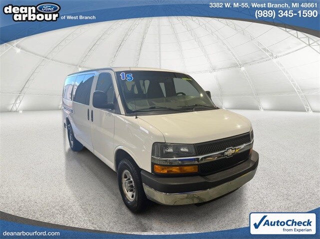 Used 2015 Chevrolet Express Passenger LS with VIN 1GAZGYFG8F1233397 for sale in West Branch, MI