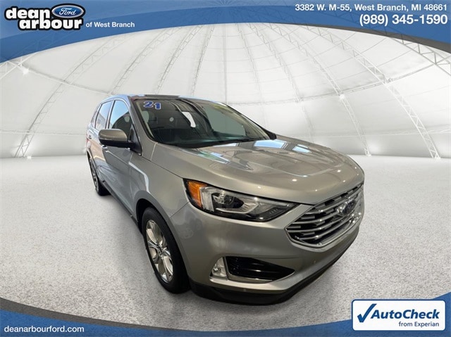 Used 2021 Ford Edge Titanium with VIN 2FMPK4K97MBA35808 for sale in West Branch, MI