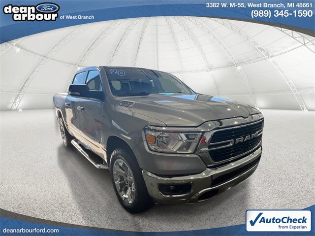 Used 2020 RAM Ram 1500 Big Horn with VIN 1C6SRFFT3LN119887 for sale in West Branch, MI