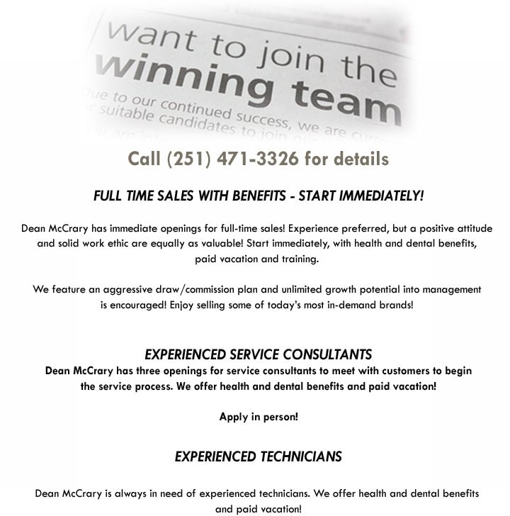 New Employment page