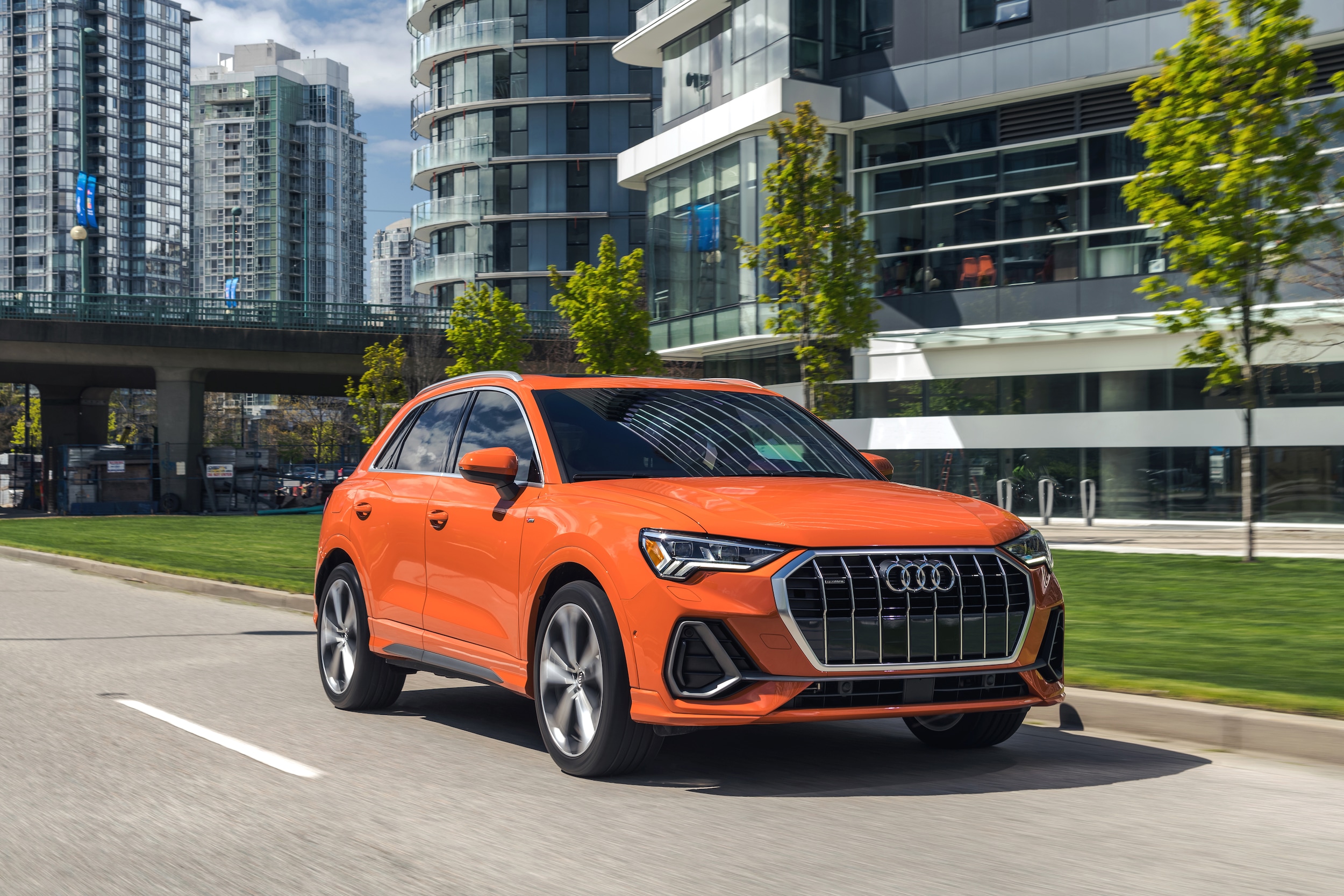  Orange Audi Q3 in city