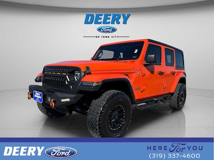 Featured used 2020 Jeep Wrangler Unlimited Sahara 4x4 for sale in Iowa City, IA