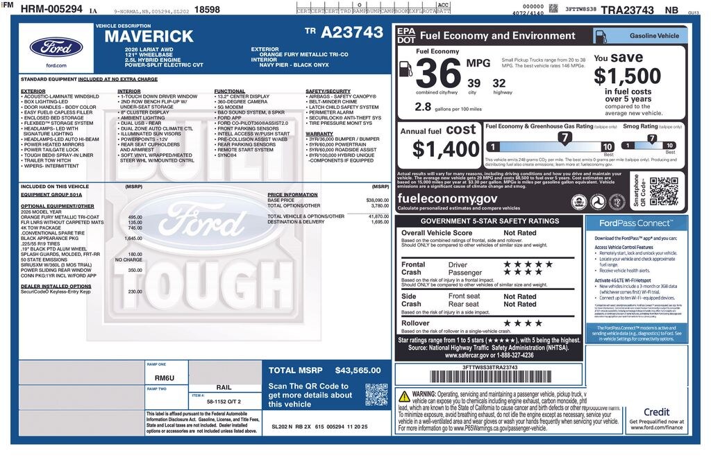 New 2026 Ford Maverick Lariat Truck