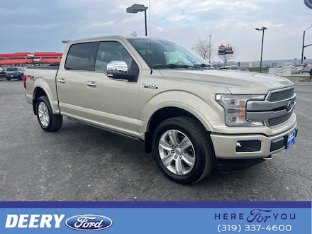 Featured used 2018 Ford F-150 Platinum 4WD Supercrew 6.5 Box 4WD SuperCrew 6.5 Box for sale in Iowa City, IA