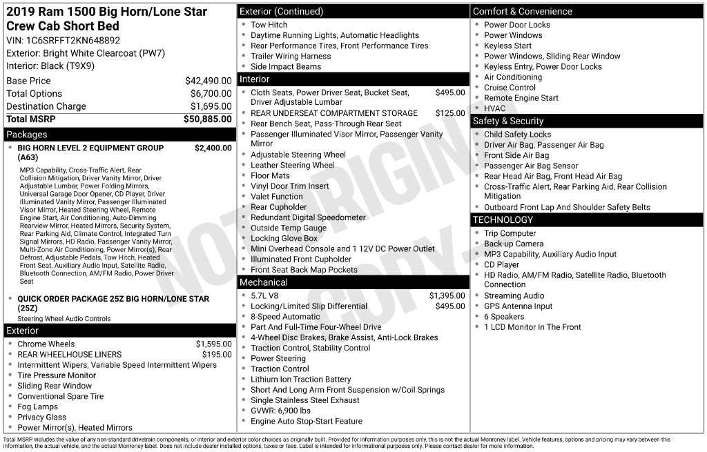 Used 2019 Ram 1500 Big Horn/Lone Star Truck