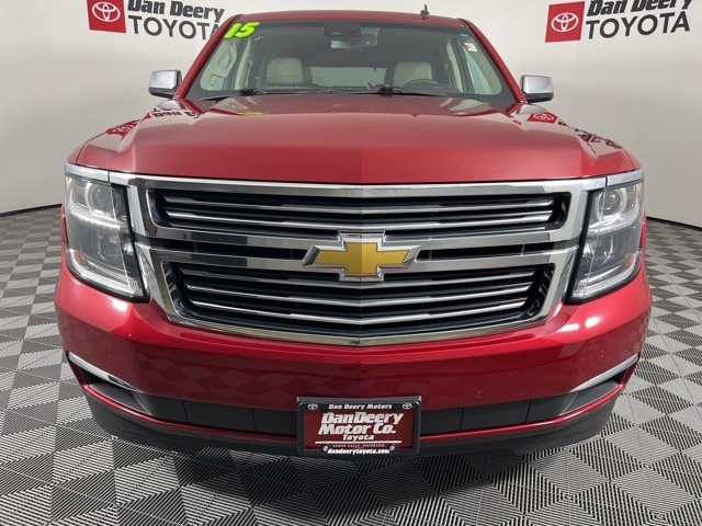 Used 2015 Chevrolet Tahoe LTZ with VIN 1GNSKCKC7FR174610 for sale in Cedar Falls, IA