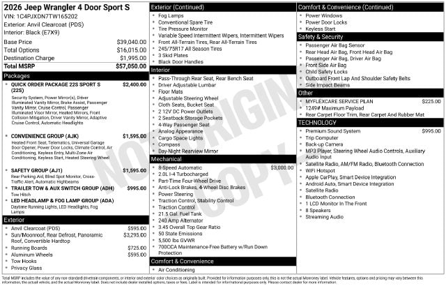 2026 Jeep Wrangler 4-Door Sport S - Photo 40