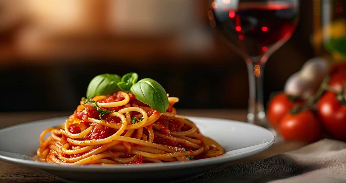 Honda Dealer in Kittanning | Close up of pasta dish with wine 