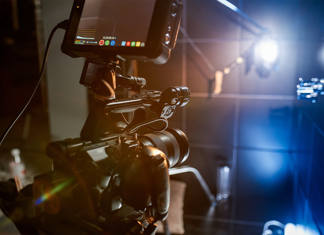 Honda Dealer in Kittanning | camera set up with monitor and light set up around the area 