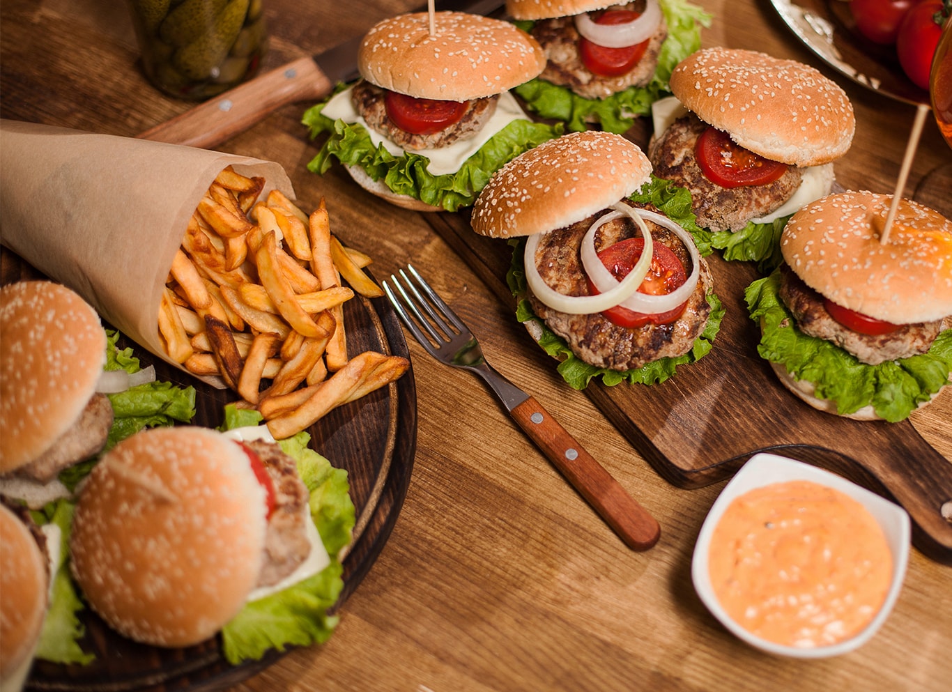 Hyundai Dealer Near Clearfield | Burgers and french fries on kitchen table 