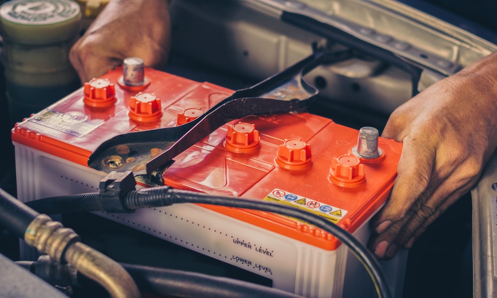 New Car Battery Being Installed