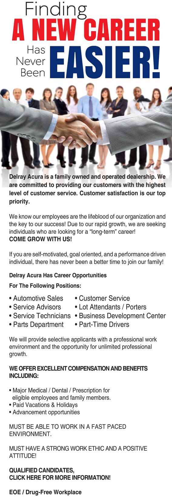 Employment Opportunities Delray Acura Near West Palm