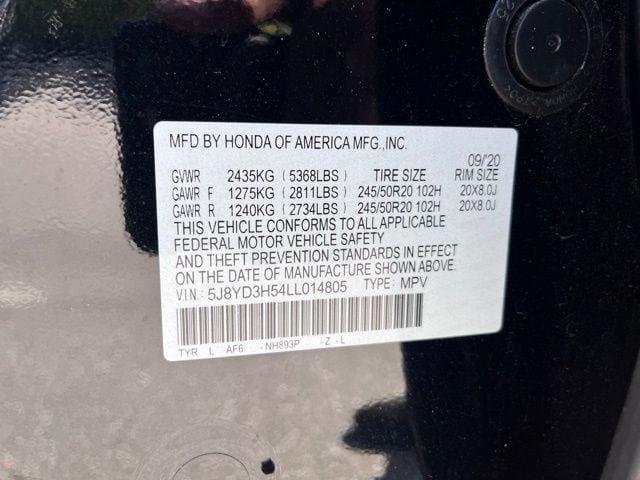 Used 2020 Majestic Black Pearl Acura Technology Package image 11