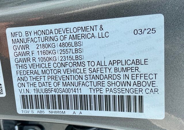 Certified Used 2025 Liquid Carbon Metallic Acura Technology Package image 40