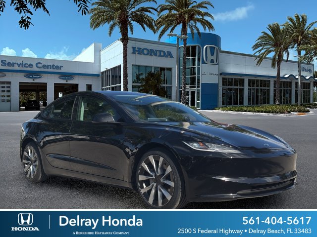 Solid Black 2024 Tesla Model 3 Sedan Rear-Wheel Drive 1-Speed Automatic