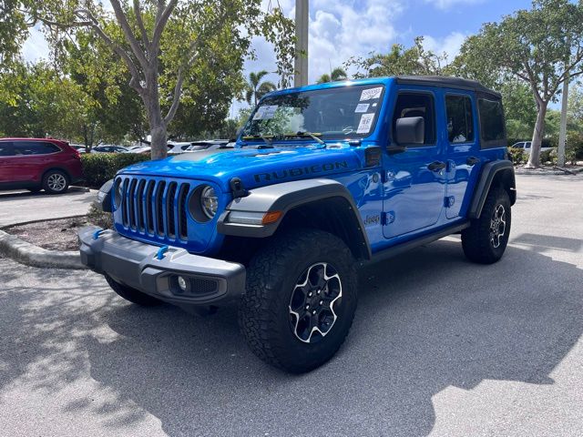 Used 2022 Jeep Wrangler Unlimited Rubicon 4XE with VIN 1C4JJXR67NW260305 for sale in Delray Beach, FL