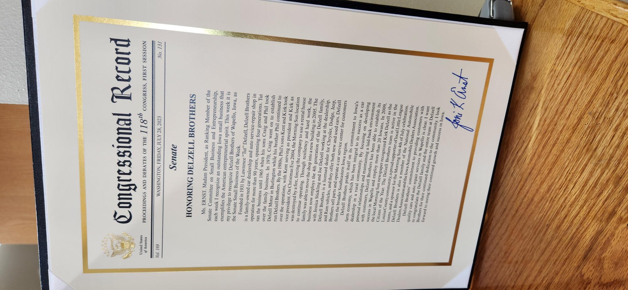 Recognitions & Awards Delzell Brothers Inc