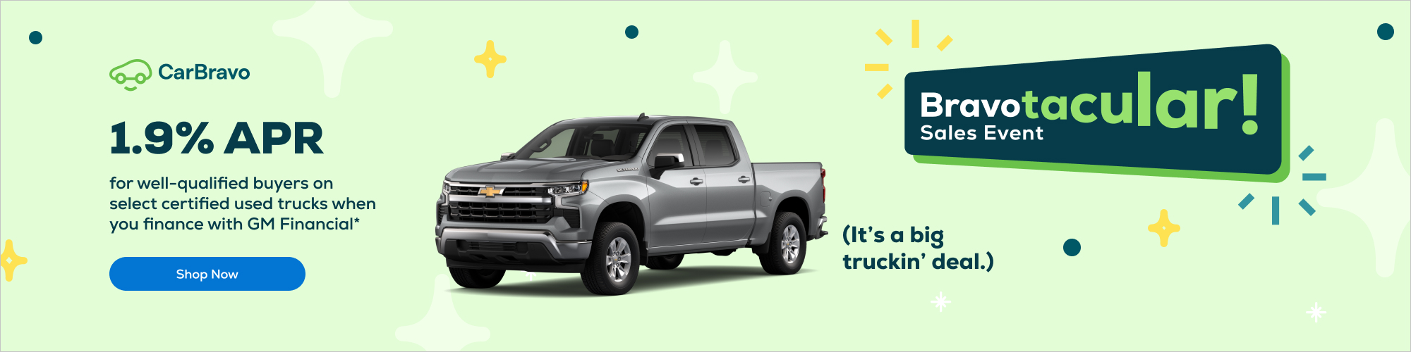 1.9% APR for well-qualified buyers on select certified used trucks when you finance with GM Financial*
