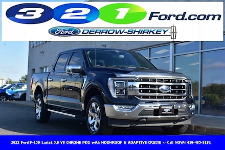 Used 2022 Ford F-150 Lariat 5.0 V8 CHROME PKG with MOONROOF, ADAPTIVE C Truck in Montpelier OH
