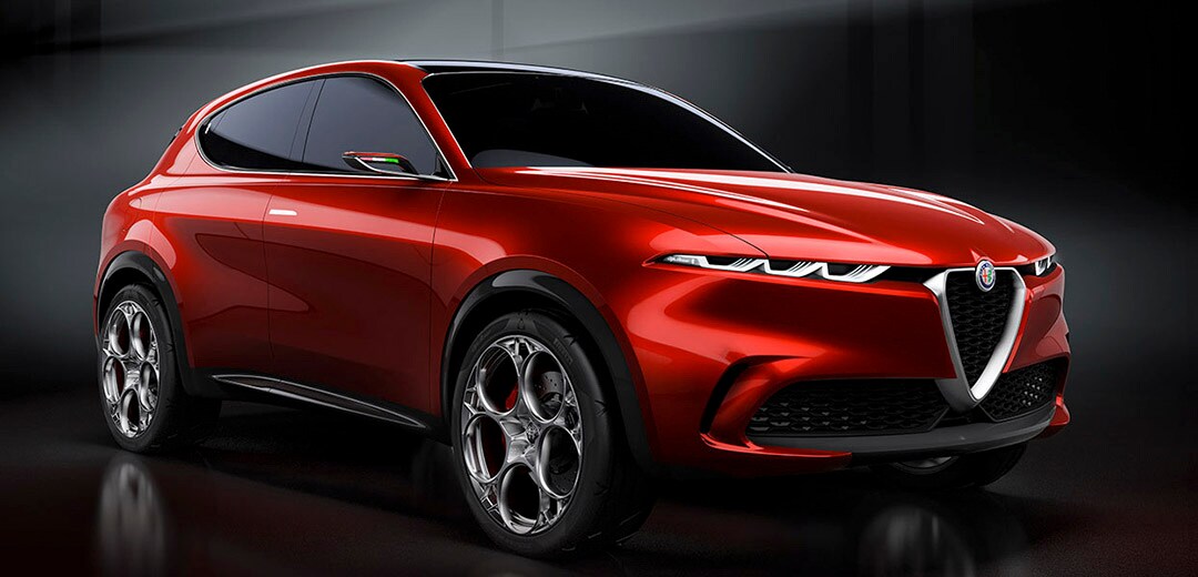 Le concept Tonale 2021 de Alfa Romeo en rouge