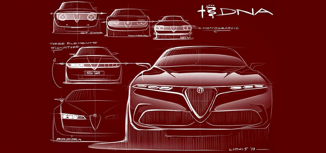 Dessin concept du nez du Tonale 2021 de Alfa Romeo