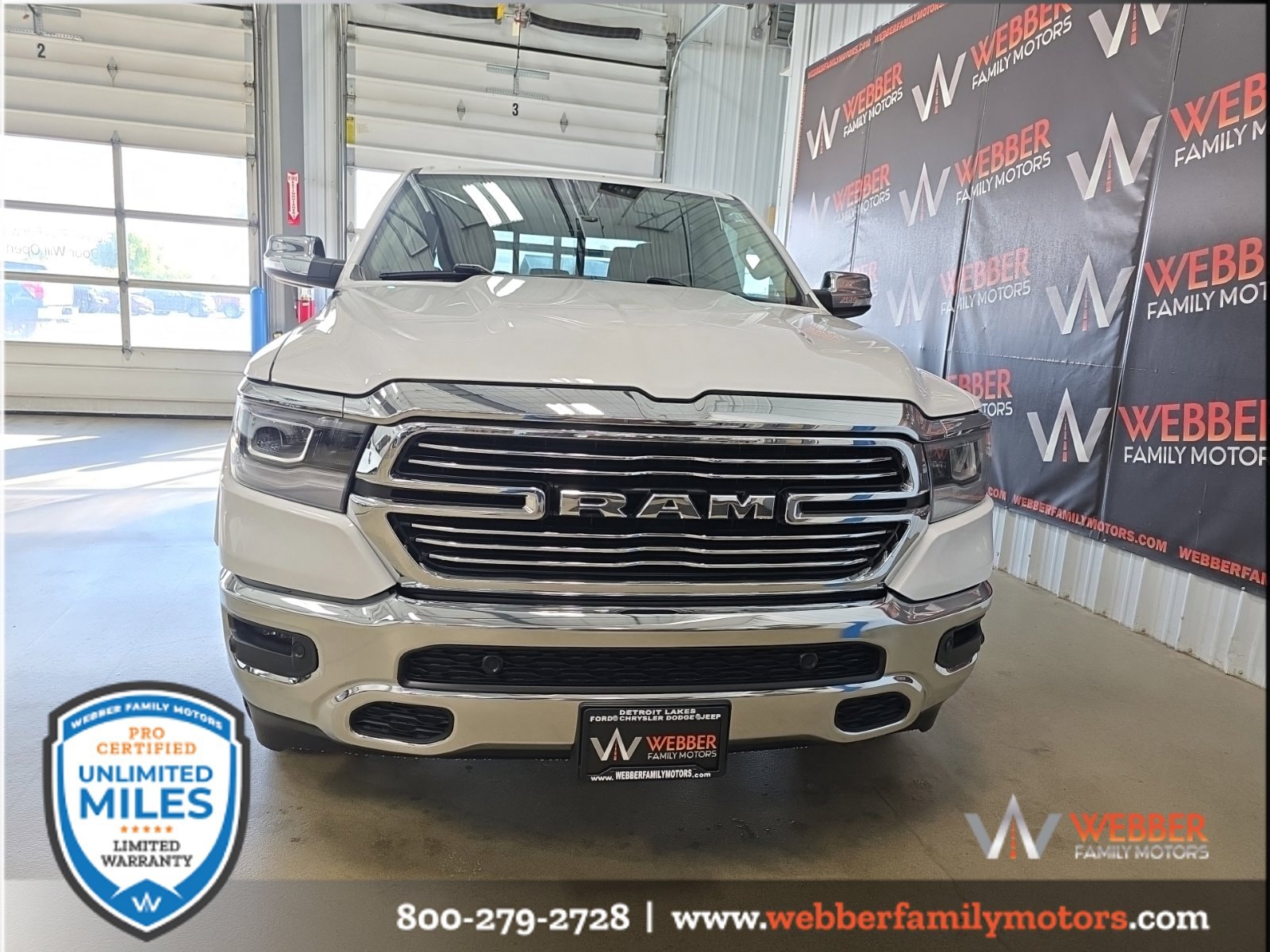 Used 2021 RAM Ram 1500 Pickup Laramie with VIN 1C6SRFJT0MN800324 for sale in Detroit Lakes, Minnesota
