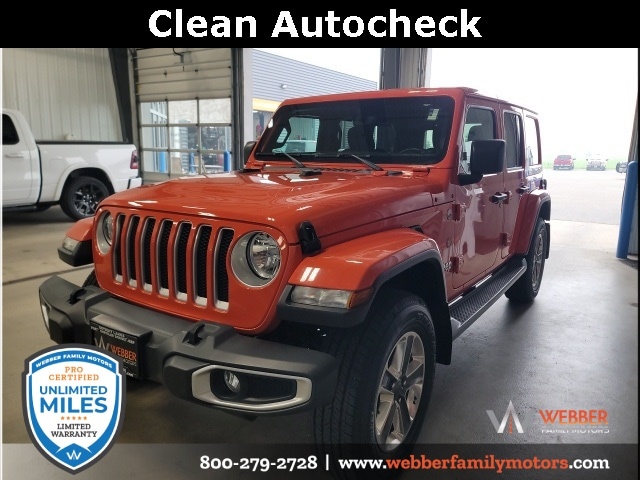 Used 2020 Jeep Wrangler Unlimited Sahara with VIN 1C4HJXEN9LW221269 for sale in Detroit Lakes, Minnesota